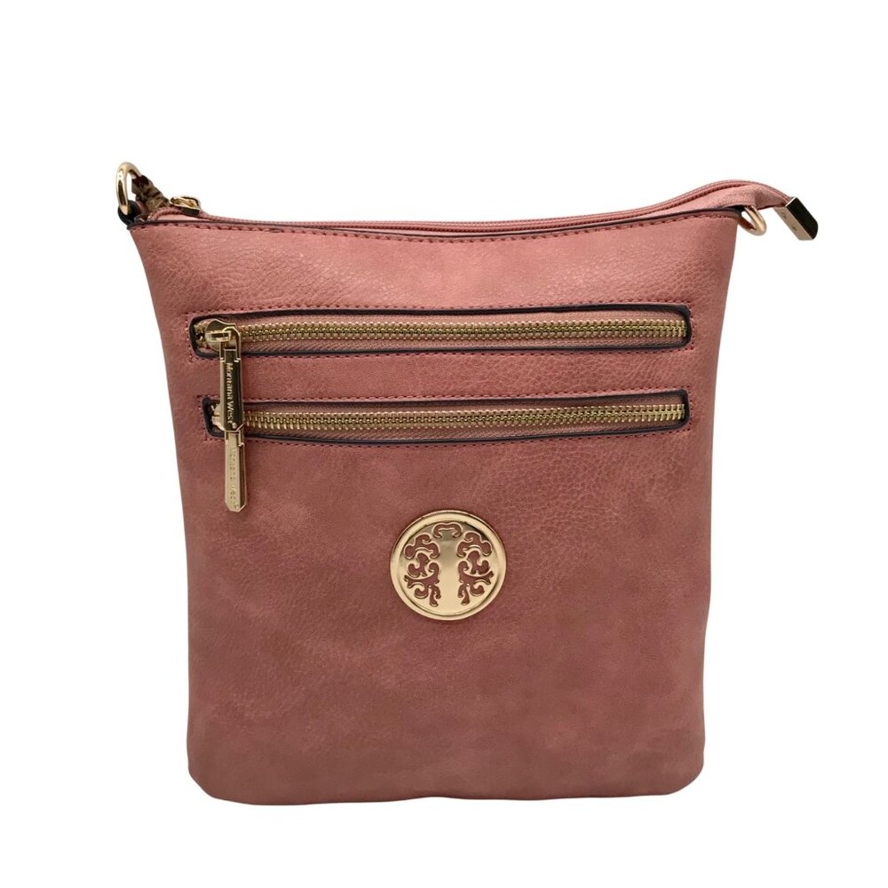 Montana West Dusty Rose Multi-Pocket Crossbody Bag